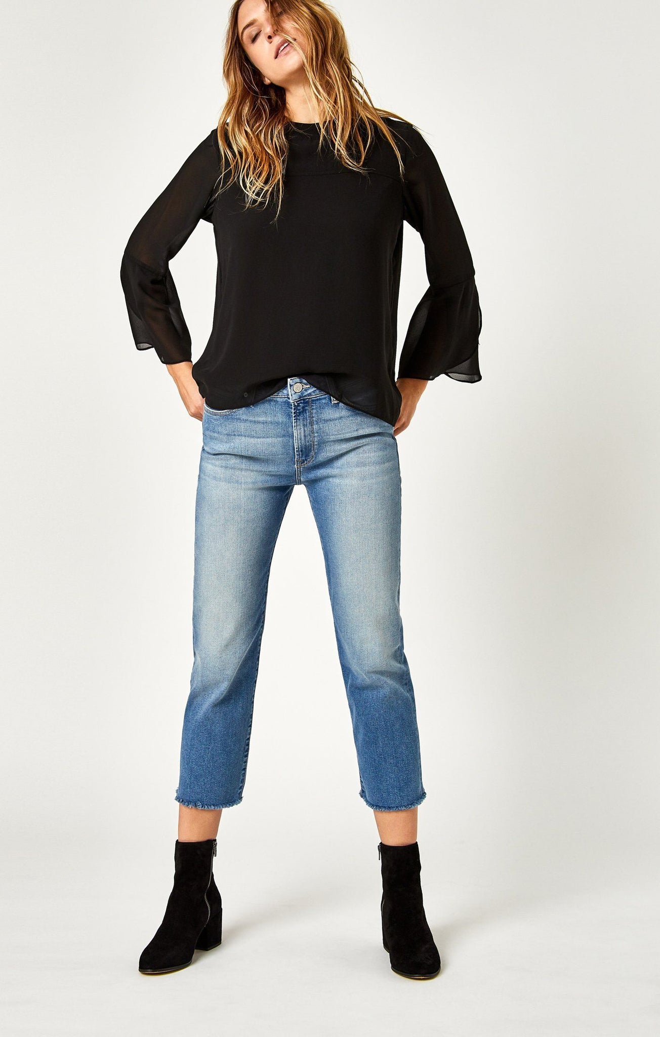 NIKI STRAIGHT CROP IN SHADED - Mavi Jeans