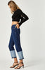 NIKI STRAIGHT CROP IN DARK INDIGO BLOCKING - Mavi Jeans