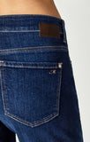 NIKI STRAIGHT CROP IN DARK INDIGO BLOCKING - Mavi Jeans