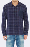 COURDUROY CHECK SHIRT - INDIGO - Mavi Jeans