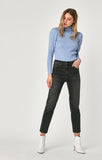 LEA STRAIGHT CROP IN DARK GREY VINTAGE - Mavi Jeans