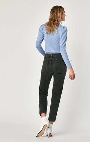 LEA STRAIGHT CROP IN DARK GREY VINTAGE - Mavi Jeans