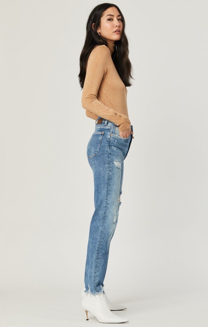 LEA STRAIGHT CROP LT RIPPED LA VINTAGE - Mavi Jeans