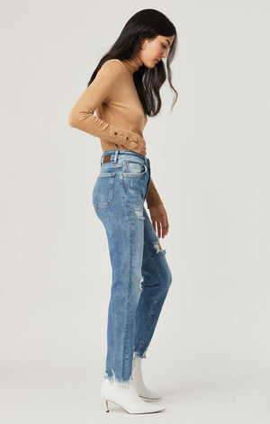 LEA STRAIGHT CROP LT RIPPED LA VINTAGE - Mavi Jeans