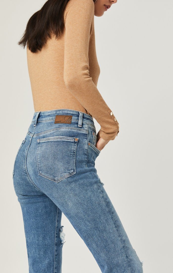 LEA STRAIGHT CROP LT RIPPED LA VINTAGE - Mavi Jeans