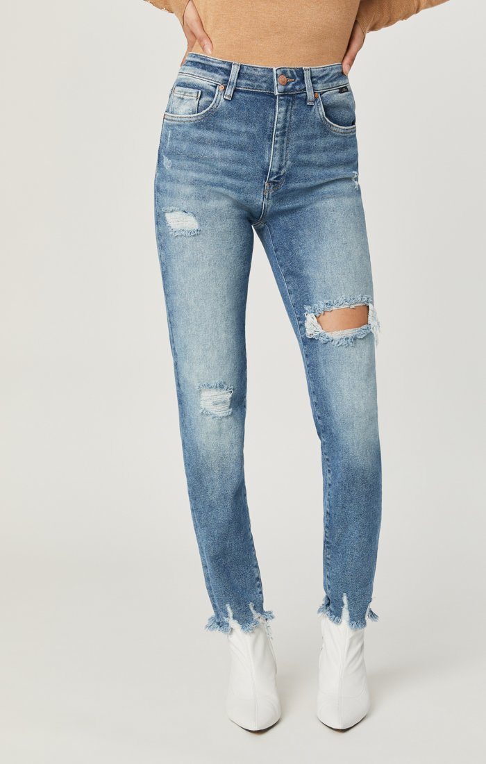 LEA STRAIGHT CROP LT RIPPED LA VINTAGE - Mavi Jeans