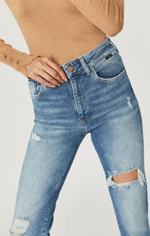 LEA STRAIGHT CROP LT RIPPED LA VINTAGE - Mavi Jeans