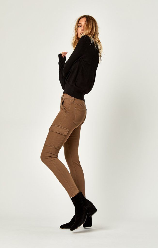 ARINA SKINNY CARGO IN KHAKI TWILL - Mavi Jeans