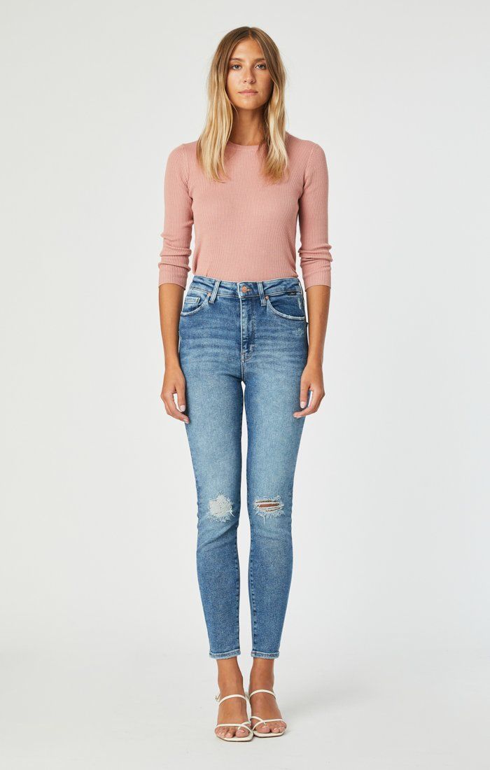 SCARLETT SKINNY IN MID RIPPED LA VINTAGE - Mavi Jeans