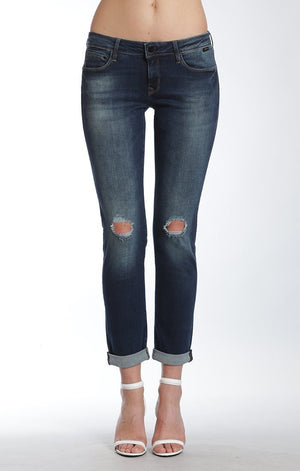 ADA PETITE BOYFRIEND IN SHADED RIPPED GOLD POP STAR - Mavi Jeans