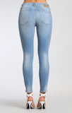 ALISSA ANKLE SUPER SKINNY  IN LT AQUA PATCHED VINTAGE - Mavi Jeans