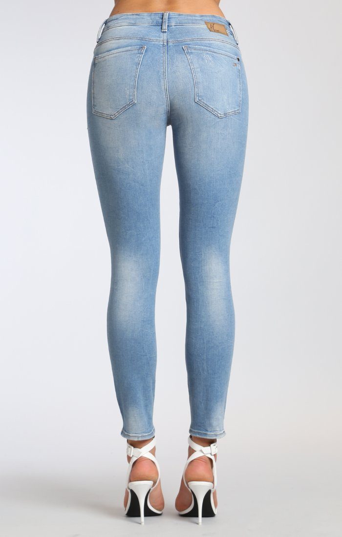 ALISSA ANKLE SUPER SKINNY  IN LT AQUA PATCHED VINTAGE - Mavi Jeans