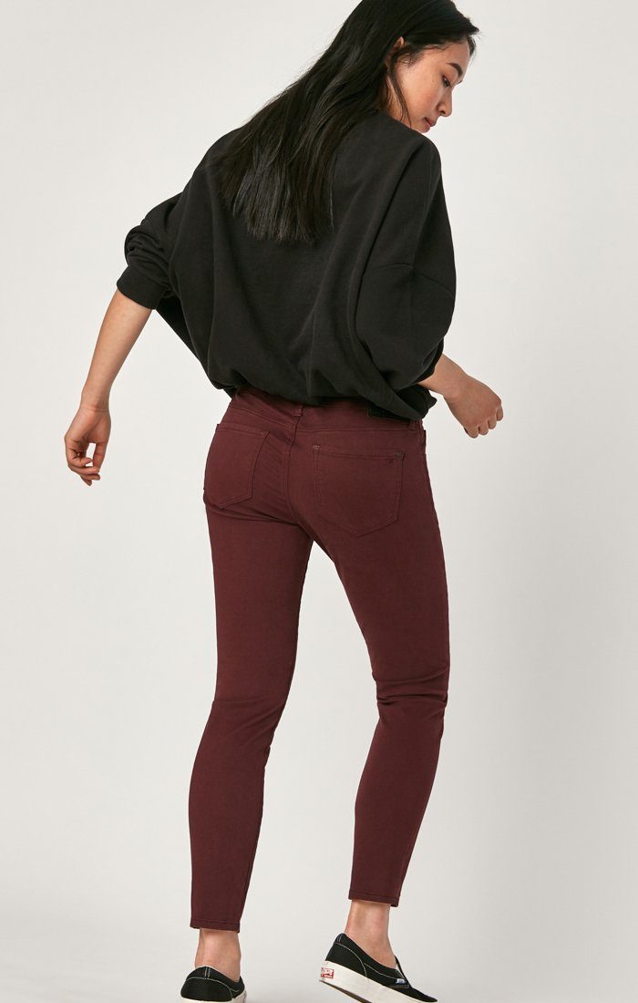 ALISSA SUPER SKINNY IN DARK WINE SATEEN - Mavi Jeans