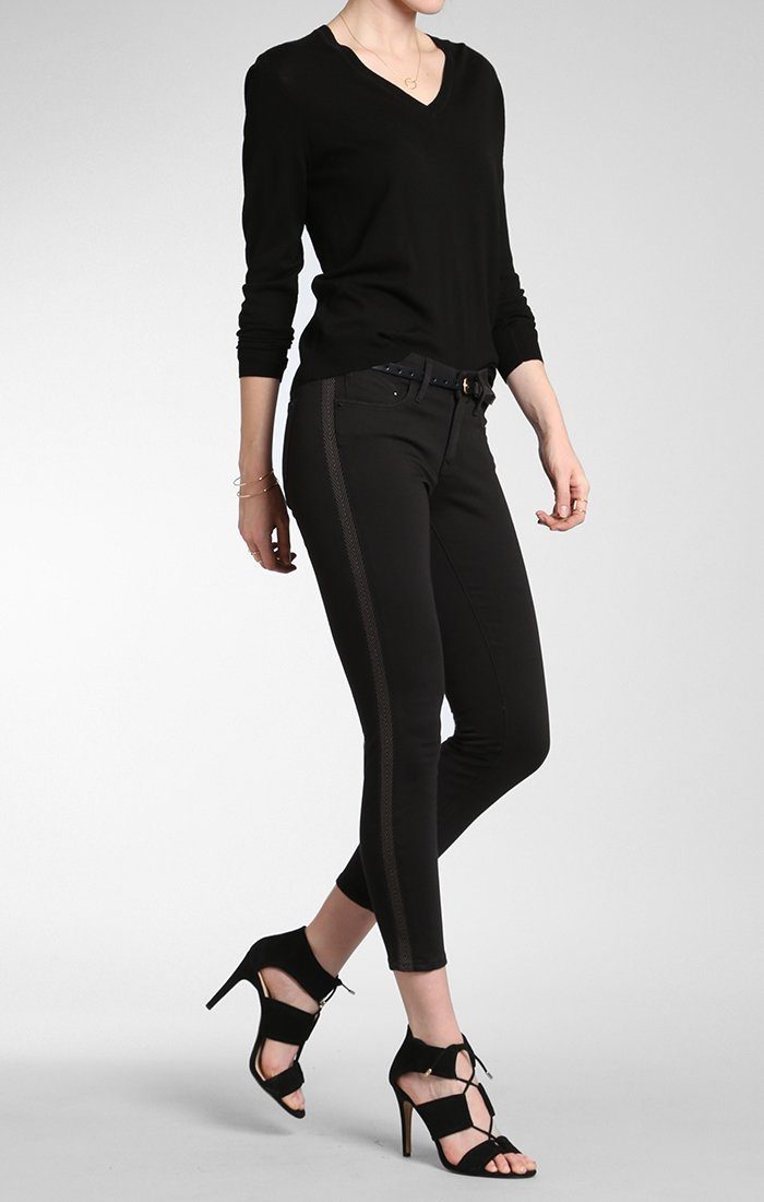 ADRIANA ANKLE SUPER SKINNY IN BLACK TUXEDO GOLD - Mavi Jeans