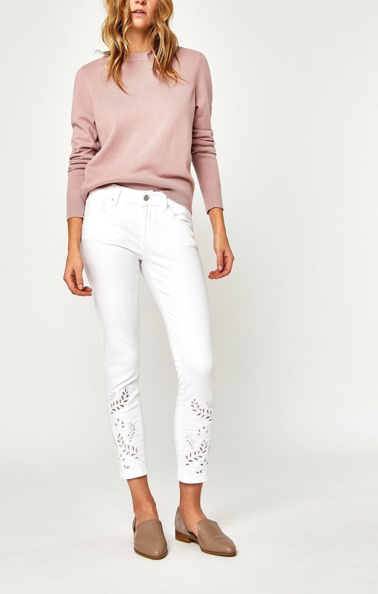 ADRIANA ANKLE SUPER SKINNY IN WHITE DECO - Mavi Jeans