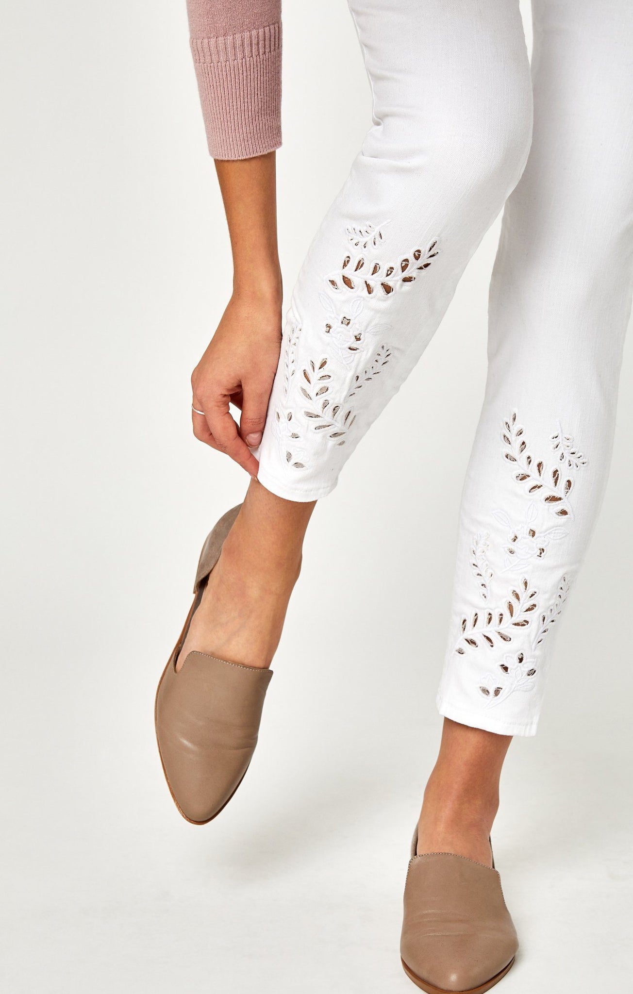 ADRIANA ANKLE SUPER SKINNY IN WHITE DECO - Mavi Jeans