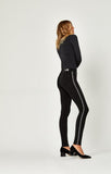 ADRIANA ANKLE SUPER SKINNY IN BLACK SHINY STRIPED - Mavi Jeans