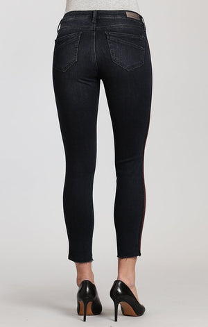 ADRIANA ANKLE SUPER SKINNY IN INK SHINY STRIPE DENIM - Mavi Jeans