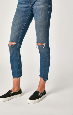 ADRIANA ANKLE SUPER SKINNY IN MID RIPPED VINTAGE - Mavi Jeans