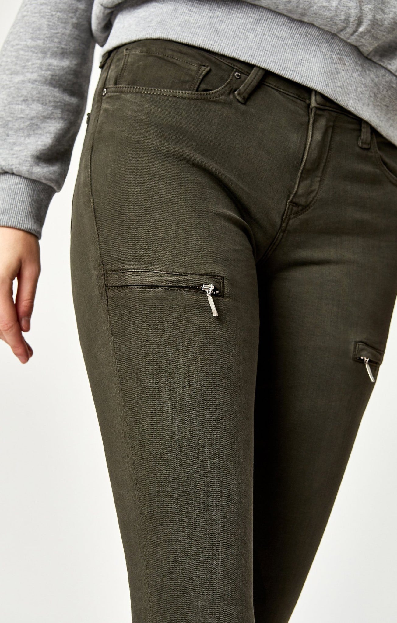 KARLINA ZIP SKINNY IN MILITARY TWILL - Mavi Jeans