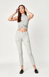 KARLINA ZIP  SKINNY IN GLACIER GREY TWILL - Mavi Jeans