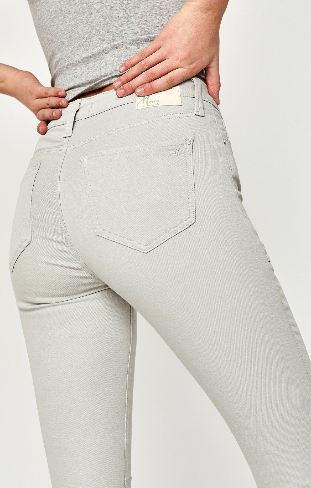 KARLINA ZIP  SKINNY IN GLACIER GREY TWILL - Mavi Jeans