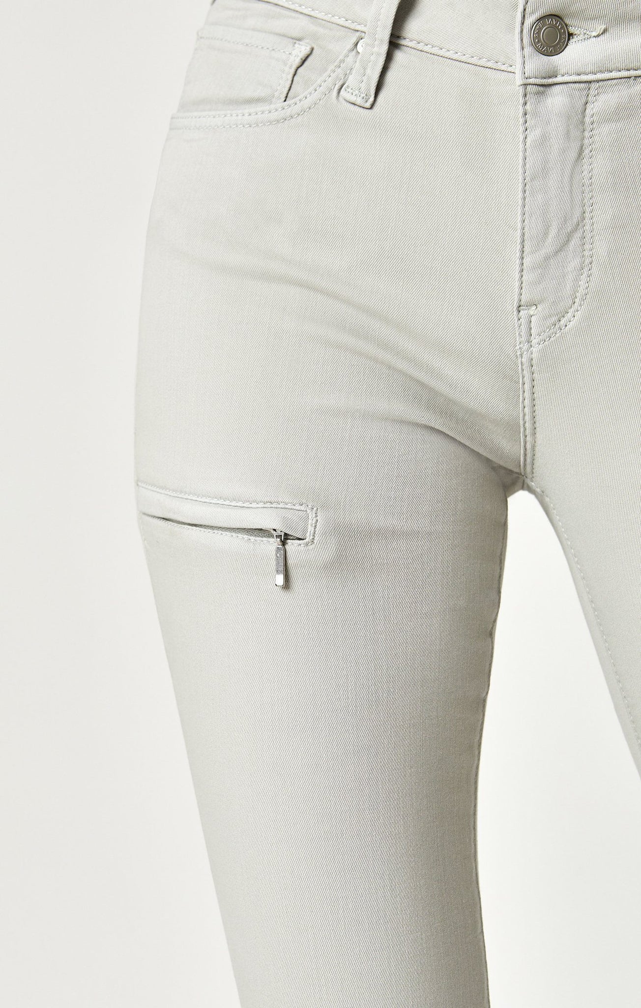 KARLINA ZIP  SKINNY IN GLACIER GREY TWILL - Mavi Jeans