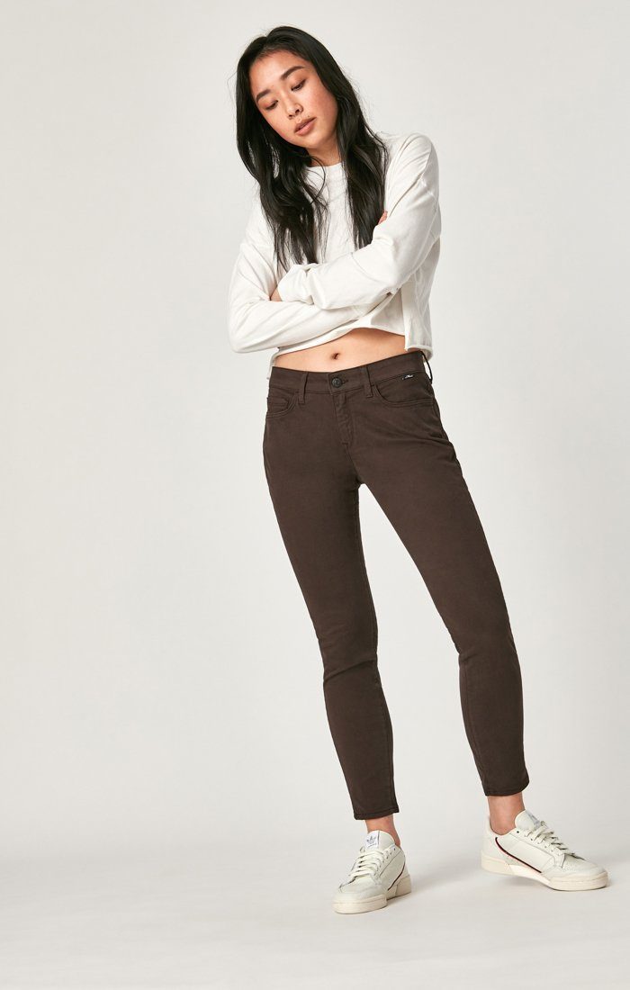 ALEXA ANKLE SKINNY IN BLACK COFFEE SATEEN - Mavi Jeans