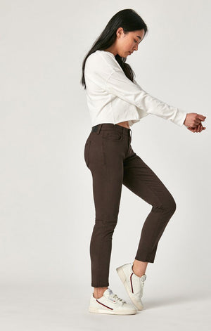 ALEXA ANKLE SKINNY IN BLACK COFFEE SATEEN - Mavi Jeans