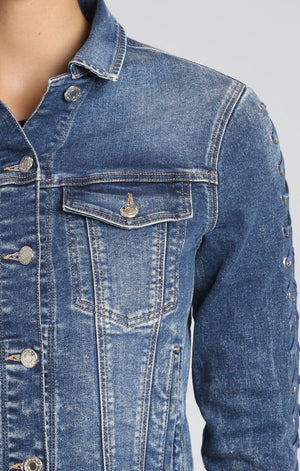 KATY JACKET IN DARK INDIGO EYELET - Mavi Jeans