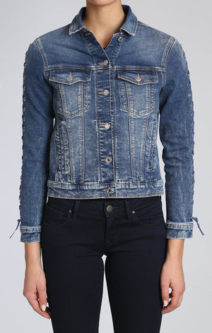 KATY JACKET IN DARK INDIGO EYELET - Mavi Jeans