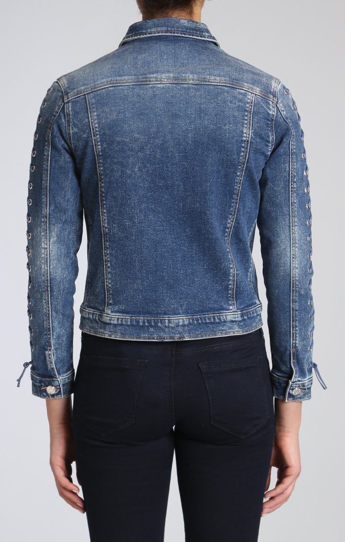 KATY JACKET IN DARK INDIGO EYELET - Mavi Jeans