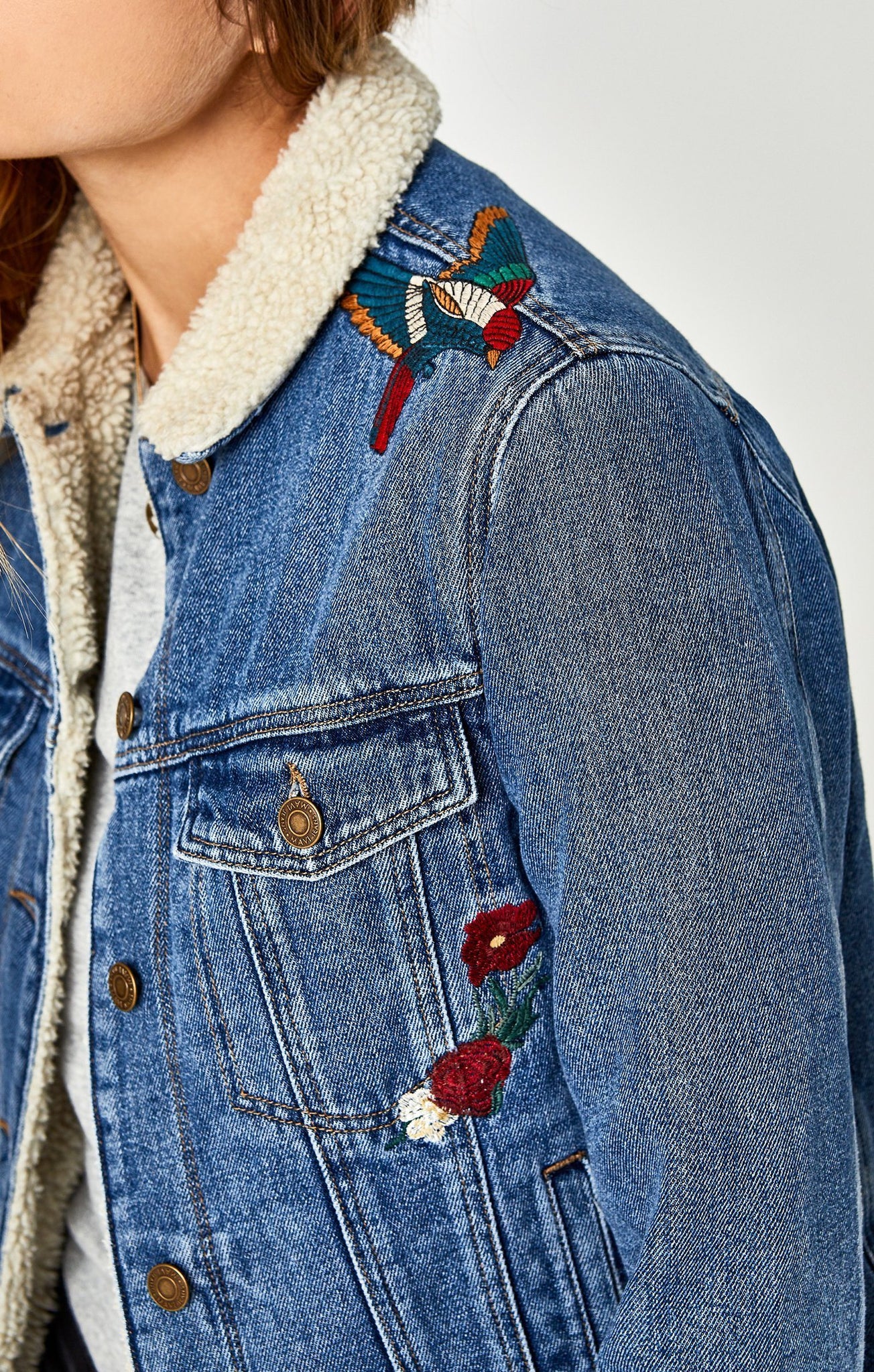 KATY JACKET IN MID GARDEN EMBROIDERY - Mavi Jeans