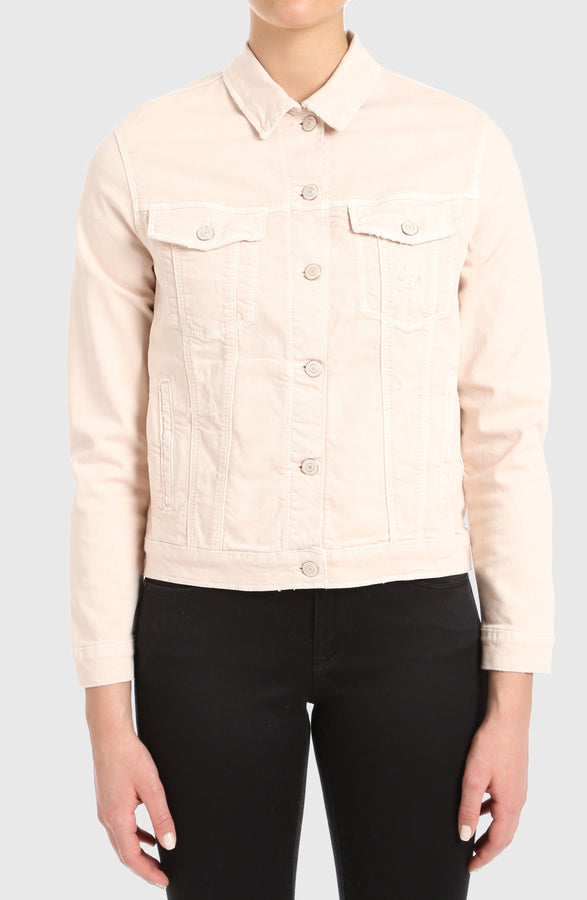 KATY JACKET IN HEAVENLY PINK DISTRESSED - Mavi Jeans