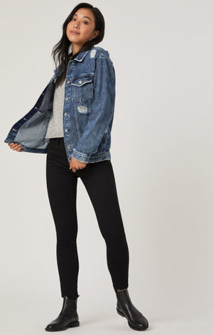 KARLA JACKET IN MID RIPPED LA VINTAGE - Mavi Jeans