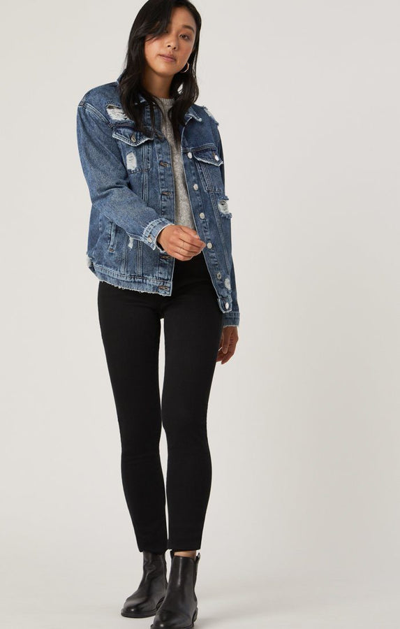 KARLA JACKET IN MID RIPPED LA VINTAGE - Mavi Jeans