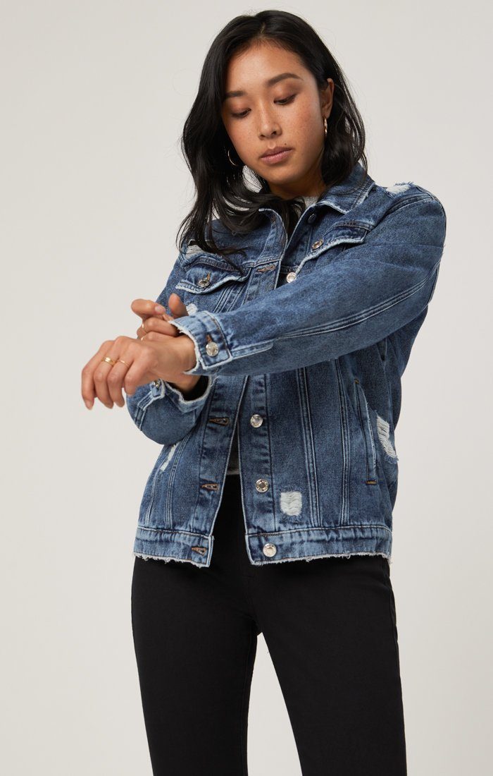 KARLA JACKET IN MID RIPPED LA VINTAGE - Mavi Jeans