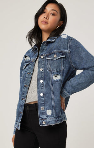 KARLA JACKET IN MID RIPPED LA VINTAGE - Mavi Jeans