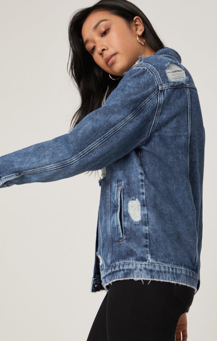 KARLA JACKET IN MID RIPPED LA VINTAGE - Mavi Jeans