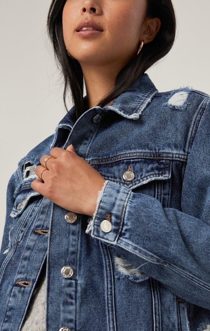 KARLA JACKET IN MID RIPPED LA VINTAGE - Mavi Jeans