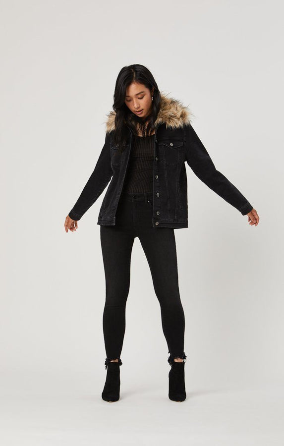 KARLA JACKET IN SMOKE FAKE FUR - Mavi Jeans