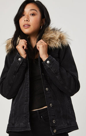 KARLA JACKET IN SMOKE FAKE FUR - Mavi Jeans