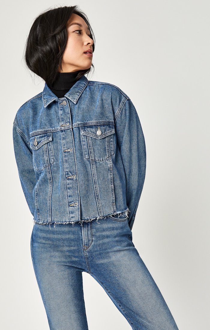 SIENNA CROP JACKET IN MID 90'S INDIGO - Mavi Jeans