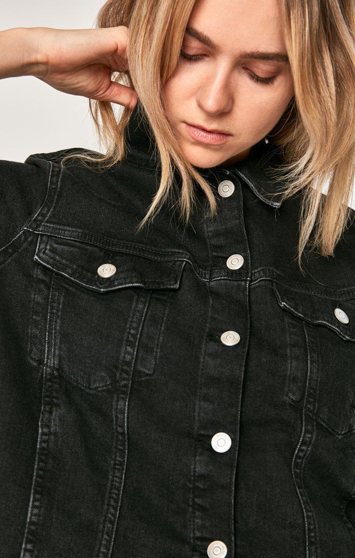 SIENNA CROP JACKET IN SMOKE STRETCH - Mavi Jeans