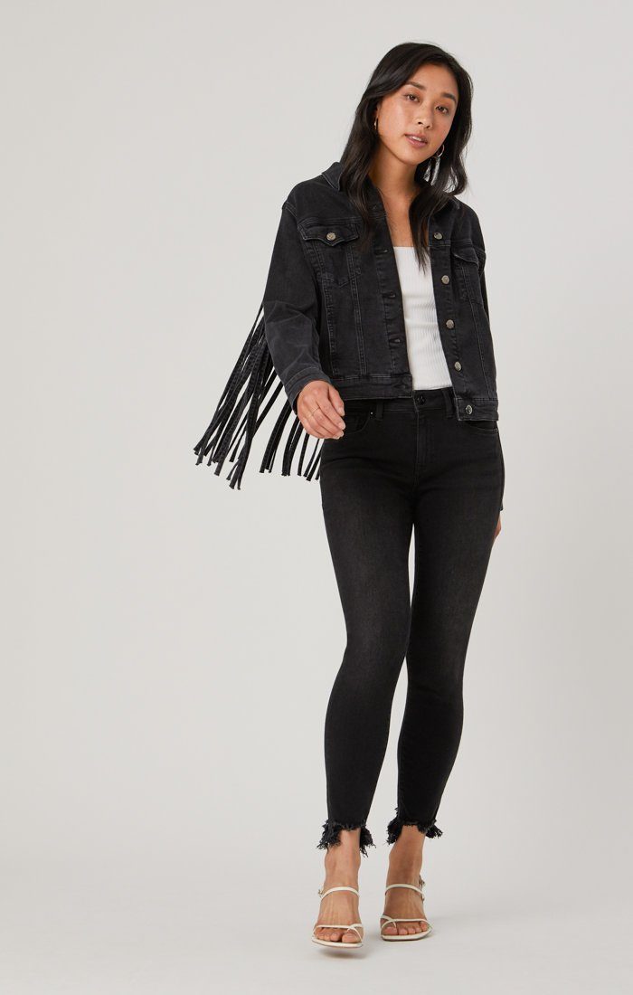 LUNA JACKET IN SMOKE FRINGE GOLD ICON - Mavi Jeans