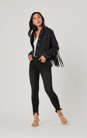 LUNA JACKET IN SMOKE FRINGE GOLD ICON - Mavi Jeans