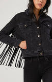 LUNA JACKET IN SMOKE FRINGE GOLD ICON - Mavi Jeans