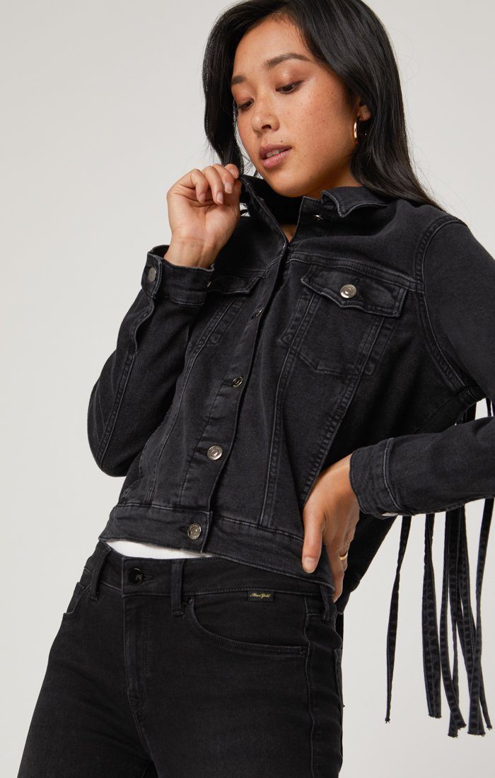 LUNA JACKET IN SMOKE FRINGE GOLD ICON - Mavi Jeans