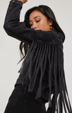 LUNA JACKET IN SMOKE FRINGE GOLD ICON - Mavi Jeans