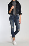 SAMANTHA DENIM JACKET IN INK FAKE FUR - Mavi Jeans